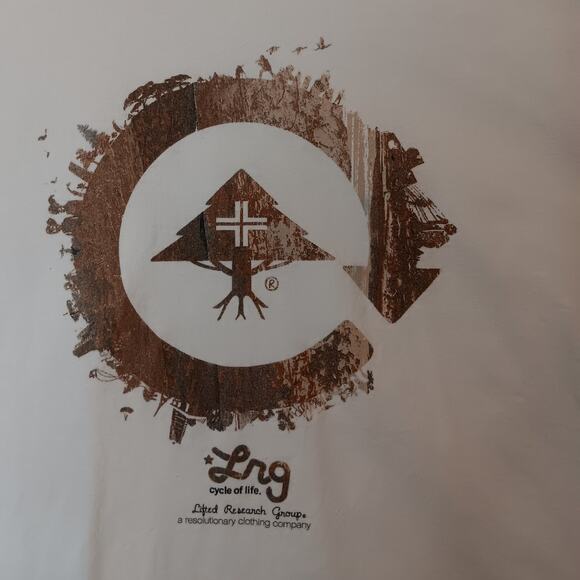 LRG Lifted Research Tee Shirt M White Cycle Of Life Logo - Picture 6 of 12